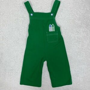 Vintage carters green crayon pocket overalls 18m